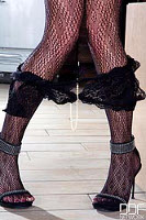 black patternet stockings