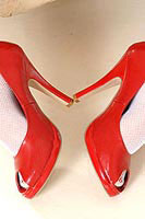 red shoes on high heels