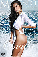 Ukrainian model Olga M strips and poses naked on the seaside