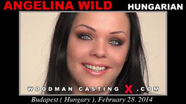 Cute Hungarian brunette babe Angelina Wild in Woodman's porn casting video.