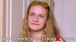 Hungarian porn model Linda Leclair in Woodman's sex casting action