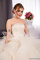 Rebeca Fox in bride dress