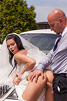 cheating bride pussy banged near limousine