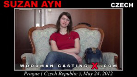 Czech slim brunette Suzan Ayn in Woodman's sex casting